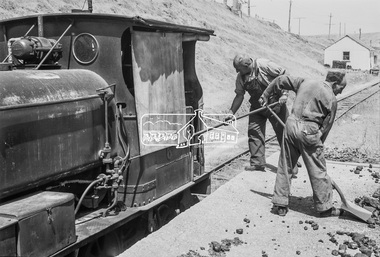 Photograph, George Coop, No. 6 locomotive, a Hudswell Clarke  0-4-2SToc locomotive,  Fyansford Cement Works Railway, c.Feb. 1964