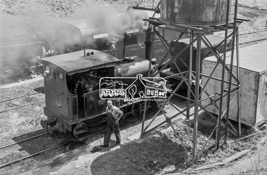 Photograph, George Coop, No. 6 locomotive, a Hudswell Clarke  0-4-2SToc locomotive,  Fyansford Cement Works Railway, c.Feb. 1964