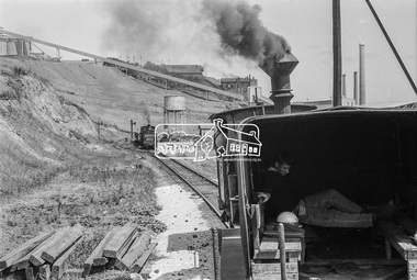 Photograph, George Coop, No. 6 locomotive, a Hudswell Clarke  0-4-2SToc locomotive,  Fyansford Cement Works Railway, c.Feb. 1964