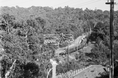 Photograph, George Coop, A Flinders Street bound Hitachi train near Montmorency, c.October 1982, 1982