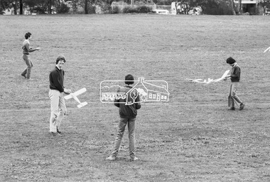 Photograph, George Coop, Balsa wood model airplane construction class, Nunawading High School, Canterbury Road, c.August 1983, 1983