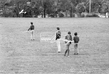 Photograph, George Coop, Balsa wood model airplane construction class, Nunawading High School, Canterbury Road, c.August 1983, 1983