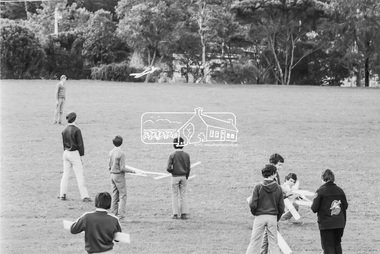 Photograph, George Coop, Balsa wood model airplane construction class, Nunawading High School, Canterbury Road, c.August 1983, 1983