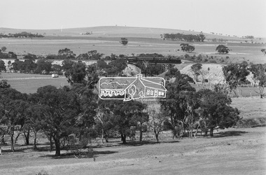 Photograph, George Coop, T-class Diesel Electric locomotive T-406 with three carriages heading for Ballarat near Ballan, c.October 1982, 1982