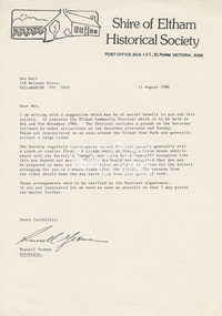 Document - Folder, Eltham Community Festival, 1986
