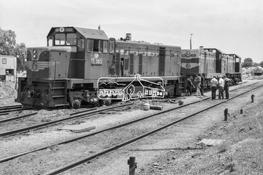 Photograph, Wheat train derailment near the yards of Dunolly Railway Station, Dunolly, Victoria, c.1983, 1983