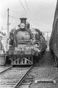 Photograph, Steam locomotive D-639 Vintage train excursion, Hurstbridge Railway Station, c.1970, 1970
