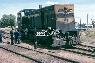 Photograph, Wheat train derailment near the yards of Dunolly Railway Station, Dunolly, Victoria, c.1983, 1983