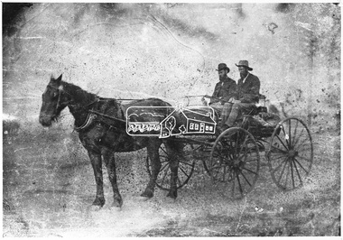 Photograph, Horse and buggy with two men aboard