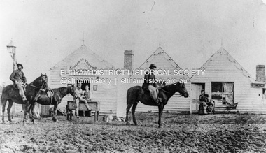 Photograph, William McLaughlin's Kangaroo Ground Hotel, General Store and Post Office, Eltham-Yarra Glen Road, Kangaroo Ground, c.1875