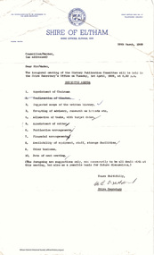 Folder, Pioneers & Painters; Shire of Eltham Historical Society History Publication Committee minutes, 1969-1971, 1969-1971