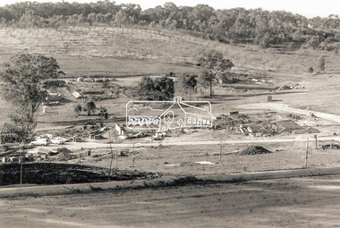 Photograph, The first houses in construction on the new Stokes Orchard Estate, July 1976