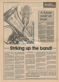 Newsclipping, Striking up the band by Carolyn Rance, Diamond Valley News, 12 March 1985, p4, 12 Mar 1985
