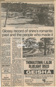 Newsclipping, Glossy record of shire's romantic past and the people who made it by Fab Calafuri, Diamond Valley News, 16 September 1986, 16 Sep 1986