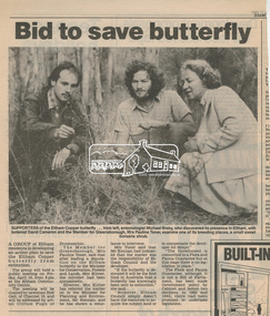 Newsclipping, Bid to save butterfly, Diamond Valley News, 1987