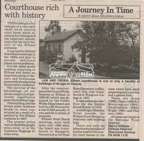 Newsclipping, Nillumbik Mail, Courthouse rich with history, 2001