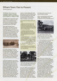 Clipping, Eltham Town: Past to Present by Judy Lewis, Eltham Town Community News, Date unknown, pp10-12