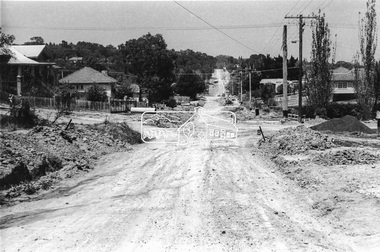 Photograph, Looking south along Bible Street towards intersection with Bridge Street, Eltham, c.September 1966, 1966c