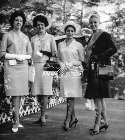 Photograph, Joy Chapman, Miss Eltham 1965 with other contestants, Apr 1965