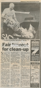 Newspaper clipping, Fair turnout for clean-up, Diamond Valley News, 12 November 1991, 1991