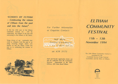 Document, Eltham Community Festival, 11th-13th November 1994, 1994