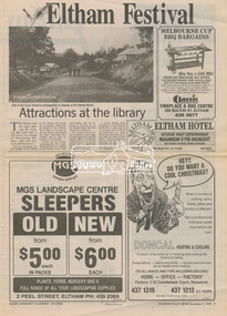 Newspaper, Eltham Festival Programme 11th - 13th November, Diamond Valley News, 9 November 1994, p5-6 & 95-96, 1993