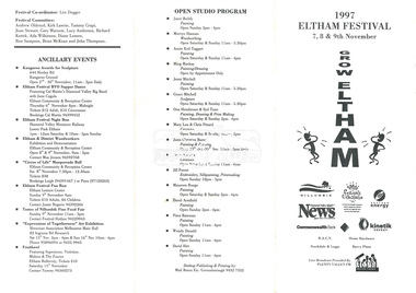 document - Folder, 1997 Eltham Festival, 1997