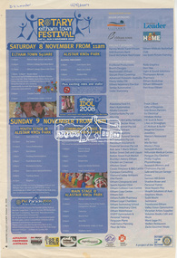Newspaper clipping, Program; Rotary Eltham Town Festival 8-9 November 2008, Diamond Valley Leader, 29 October 2008, p4, 2006
