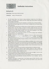 Document, Stall Holder Instructions, Booking No. 63, Eltham District Historical society; 2015 Rotary Eltham Town Festival, 22 November 2015, 2015