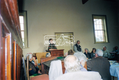 Photograph, Sue Law addresses members celebrating the 40th Anniversary of Eltham District Historical Society at Eltham Courthouse, 730 Main Road, Eltham, 14 July 2007, 2007