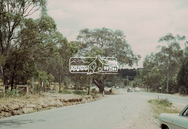 Photograph, Looking west along Old Eltham Road towards intersection with Main Road, Lower Plenty, 1968, 1968