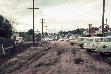 Photograph, Roadworks, Main Road widening, Eltham, c.15 July 1968, 1968