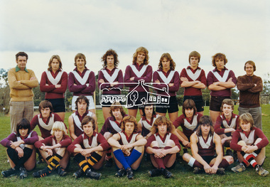 Photograph, Unidentified local football team; Steven Stranks - 3rd from right, middle row, late 1970s
