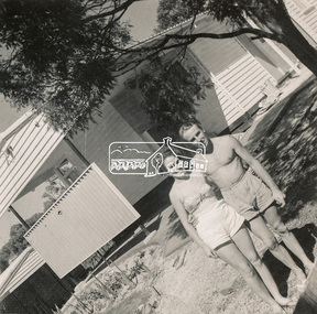 Photograph, Ron and Rosalie (nee Kent) Stranks in front of their newly built home, Batman Road, Eltham, c.1955