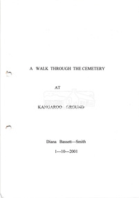Memoir, A walk through the cemetery at Kangaroo Ground, Diana Bassett-Smith, 1 October 2001, 2001