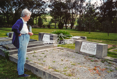 Photograph, Diana Bassett-Smith and Stevenson graves; A walk through the cemetery at Kangaroo Ground, Diana Bassett-Smith, 1 October 2001, 2001