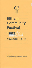 Brochure, Eltham Community Festival 1993, November 11-14, 1993