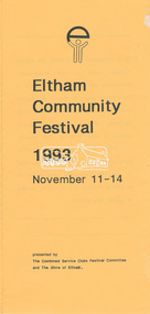 Brochure, Eltham Community Festival 1993, November 11-14, 1993