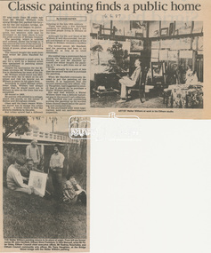 Newsclipping, Classic painting finds a public home by Susan Naper, Diamond Valley News, 16 June 1987, 1987