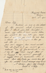 Letter, Letter to Lily Howard from Ernest W. Welsby, Kangaroo Ground, 31 May 1915, 1915