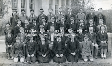 Photograph, Eltham High School, 1955; Teacher, Mrs Betty Erickson (nee Carrucan), 1955