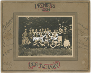 Photograph, Panton Hill Football Team, 1934 Premiers, 1934