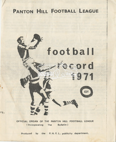 Newsletter, Football Record 1971, Panton Hill Football League, Interleague Edition, 1971