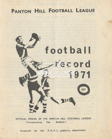 Newsletter, Football Record 1971, Panton Hill Football League, Vol. 1, No. 2, 1 May 1971, 1971
