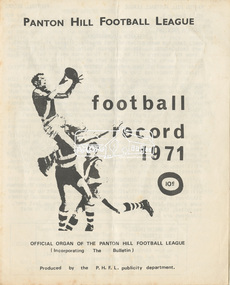 Newsletter, Football Record 1971, Panton Hill Football League, Vol. 1, No. 3, 8 May 1971, 1971