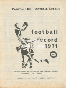Newsletter, Football Record 1971, Panton Hill Football League, Vol. 1, No. 18, 28 August 1971, 1971