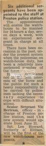 Newspaper clipping, Six additional sergeants have been appointed to the staff at Preston police station, c.June 1976, 1976