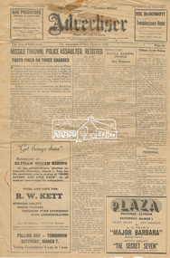 Newspaper, The Advertiser, Friday, March 6, 1942, 1942