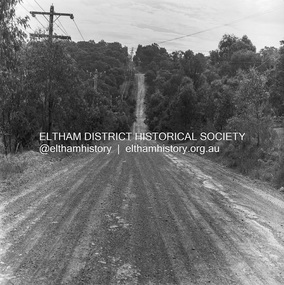 Photograph, Michael Wood, Progress Road looking west towards intersection with Ryans Road, Eltham North, 1976, 1976