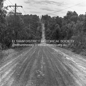 Photograph, Michael Wood, Progress Road looking west towards intersection with Ryans Road, Eltham North, 1976, 1976